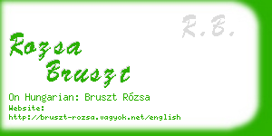 rozsa bruszt business card