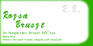 rozsa bruszt business card